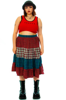 Vintage 90's Plaid Maxi Skirt 1