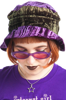 Vintage 90's Velvet Floppy-Brim Hat