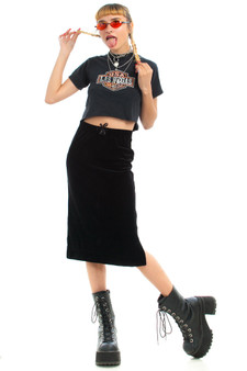 Vintage 90's Velvet Midi Skirt