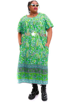 Vintage 70's Paisley Maxi Dress