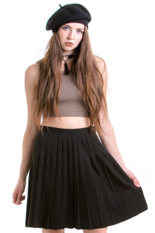 Vintage 90's Black Pleated Skirt
