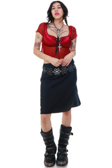 Vintage 90's Black Midi Slip Skirt 1