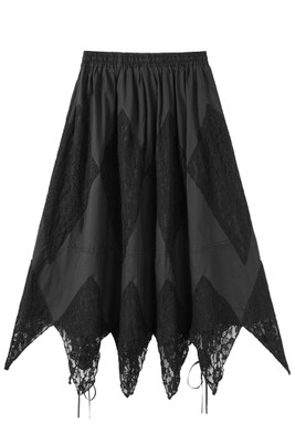 Overload Black Handkerchief Maxi Skirt