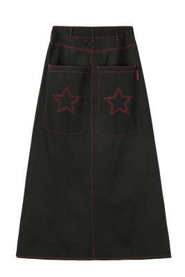 Rave Black Denim Maxi Skirt