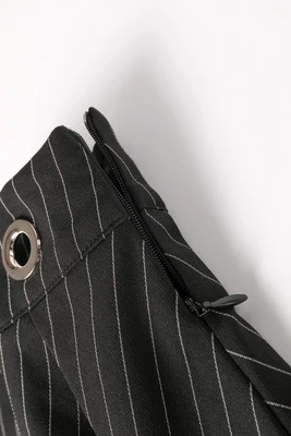 Peekaboo Pinstripe Grommet Mini Skirt