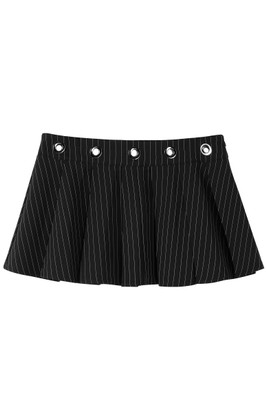Peekaboo Pinstripe Grommet Mini Skirt
