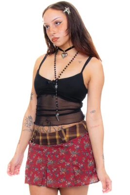 Priscilla Patchwork Low-Rise Mini Skirt