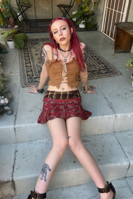 Priscilla Patchwork Low-Rise Mini Skirt