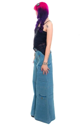 Reggie Blue Denim Cargo Baggies