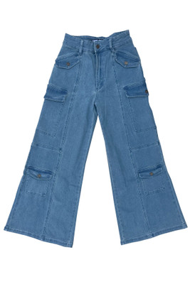 Reggie Blue Denim Cargo Baggies
