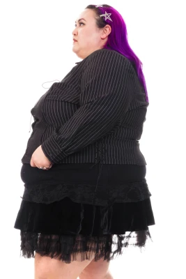Libby Pinstripe Corset-Lace Shirt