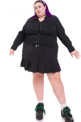 Libby Black Corset-Lace Shirt