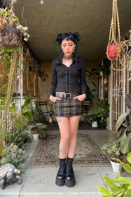 Libby Black Corset-Lace Shirt