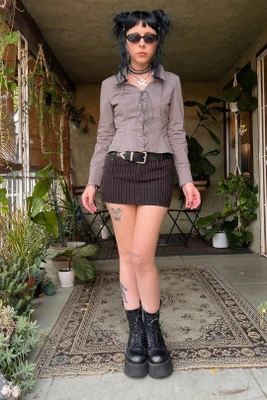 Libby Cement Corset-Lace Shirt