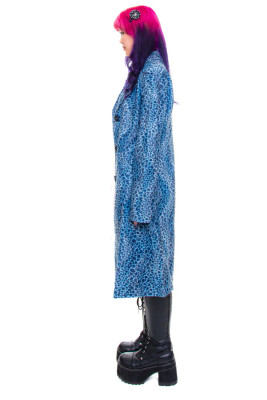 Mazzy Blue Cheetah Longline Jacket