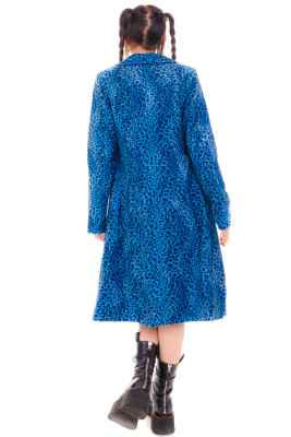 Mazzy Blue Cheetah Longline Jacket
