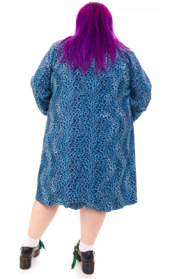 Mazzy Blue Cheetah Longline Jacket