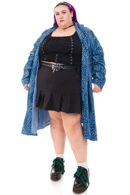 Mazzy Blue Cheetah Longline Jacket