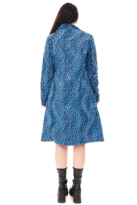 Mazzy Blue Cheetah Longline Jacket