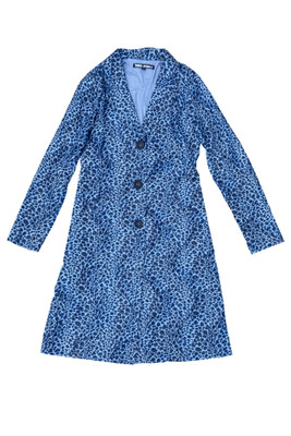 Mazzy Blue Cheetah Longline Jacket