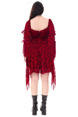 Desdemona Red Velvet Mix Dress