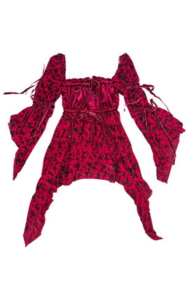 Desdemona Red Velvet Mix Dress