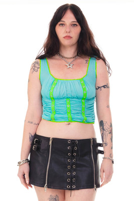 Lexi Aqua Grommet Top