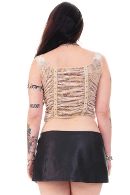 Lexi Cream Velvet Burnout Grommet Top