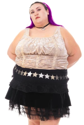Lexi Cream Velvet Burnout Grommet Top