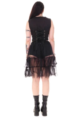 Louisa May Sheer Black Ruffle Skirt