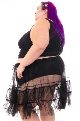 Louisa May Sheer Black Ruffle Skirt