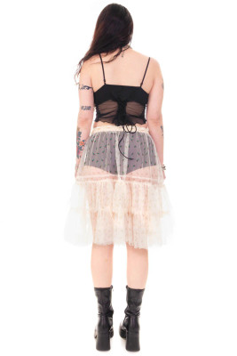 Louisa May Sheer Floral Ruffle Skirt