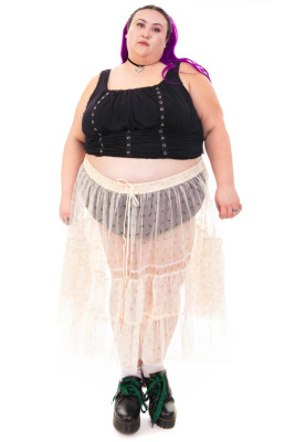 Louisa May Sheer Floral Ruffle Skirt