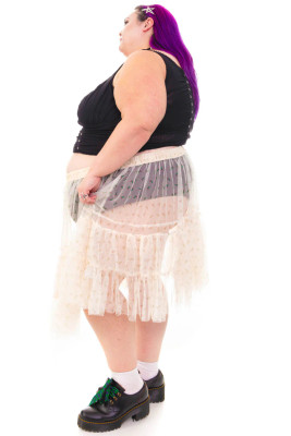 Louisa May Sheer Floral Ruffle Skirt