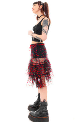Louisa May Sheer Heart Ruffle Skirt
