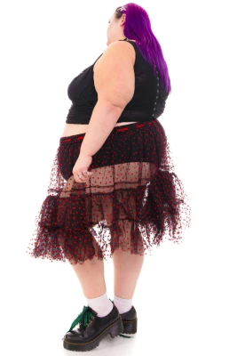 Louisa May Sheer Heart Ruffle Skirt