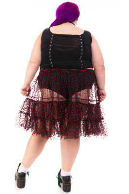 Louisa May Sheer Heart Ruffle Skirt