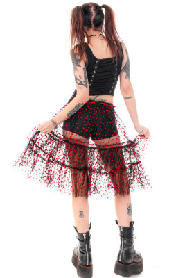 Louisa May Sheer Heart Ruffle Skirt