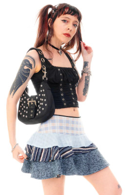 Annika Blue Tiered Mini Skirt