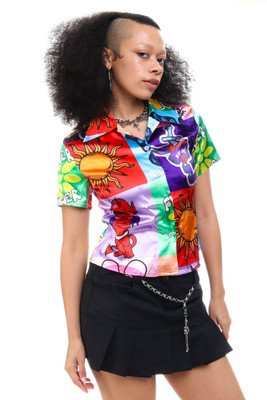 Twiggy Scrappy Retro Button Up Shirt
