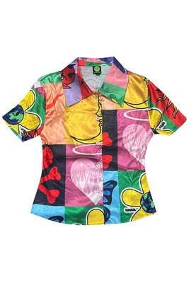 Twiggy Scrappy Retro Button Up Shirt