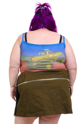 Max Olive Utility Mini Skirt