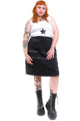 Black Carmen 5-in-1 Convertible Cargo Skirt