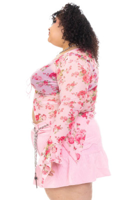 Everything Floral Flutter Mesh Top