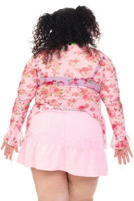 Everything Floral Flutter Mesh Top