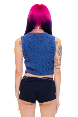 Vintage 80's Knit Cobalt Sweater Vest - XS