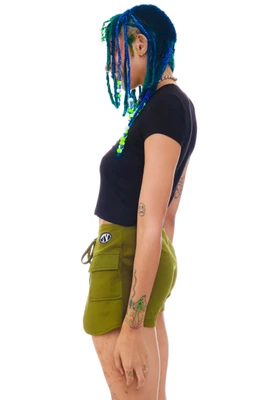 TUNNEL VISION SECONDHAND - Lola Olive Utility Skort, SIZE XS