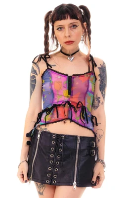 TUNNEL VISION SECONDHAND - Gwendolyn Printed Tie-Up Camisole,  Size S