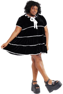TUNNEL VISION SECONAHDN - Blue Veruca Babydoll Cupcake Dress, Size Small