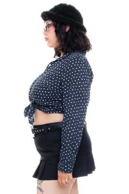 Vintage 90's Polka Dot Button-Up Shirt - L/XL